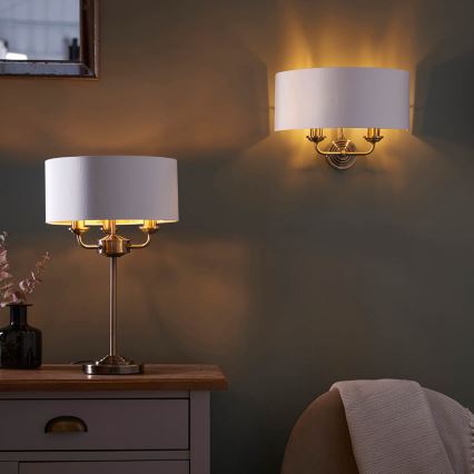 Endon 98937 - Nástenné svietidlo HIGHCLERE 2xE14/40W/230V biela/mosadz