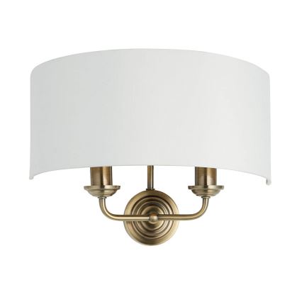Endon 98937 - Nástenné svietidlo HIGHCLERE 2xE14/40W/230V biela/mosadz