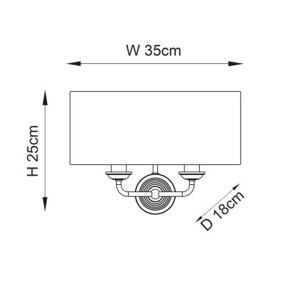 Endon 98937 - Nástenné svietidlo HIGHCLERE 2xE14/40W/230V biela/mosadz