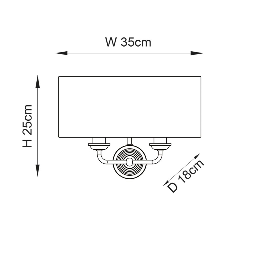 Endon 98937 - Nástenné svietidlo HIGHCLERE 2xE14/40W/230V biela/mosadz
