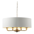 Endon 98938 - Luster na reťazi HIGHCLERE 8xE14/40W/230V Ø 70 cm biela/mosadz