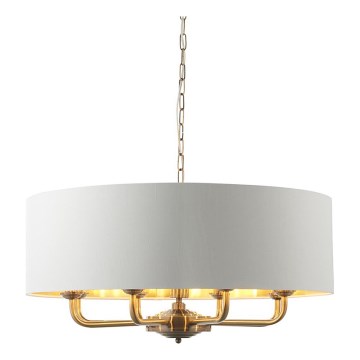 Endon 98938 - Luster na reťazi HIGHCLERE 8xE14/40W/230V Ø 70 cm biela/mosadz