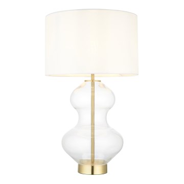 Endon 99110 - Stmievateľná stolná lampa KELDA 1xE27/10W/230V biela/zlatá