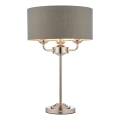 Endon 99149 - Stolná lampa HIGHCLERE 3xE14/18W/230V šedá/lesklý chróm