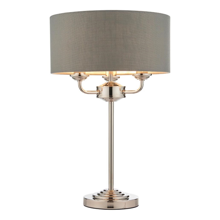 Endon 99149 - Stolná lampa HIGHCLERE 3xE14/18W/230V šedá/lesklý chróm