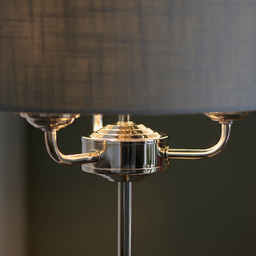 Endon 99149 - Stolná lampa HIGHCLERE 3xE14/18W/230V šedá/lesklý chróm pr. 32 cm