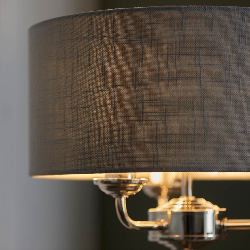 Endon 99149 - Stolná lampa HIGHCLERE 3xE14/18W/230V šedá/lesklý chróm pr. 32 cm