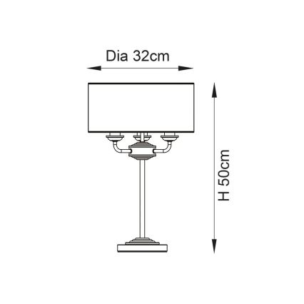 Endon 99149 - Stolná lampa HIGHCLERE 3xE14/18W/230V šedá/lesklý chróm pr. 32 cm