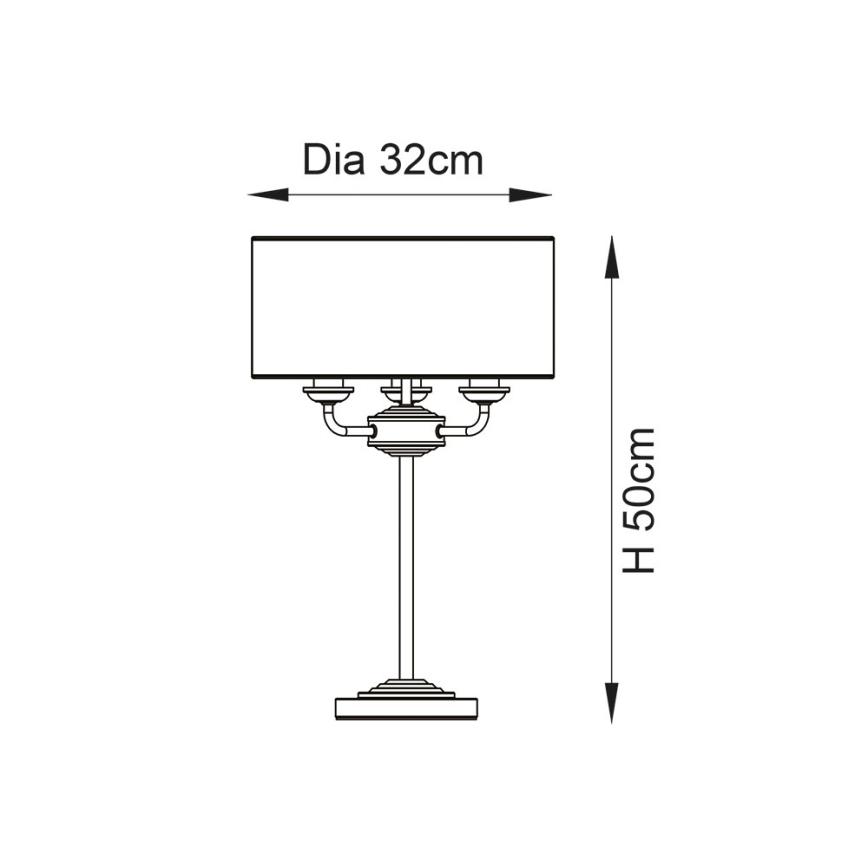 Endon 99149 - Stolná lampa HIGHCLERE 3xE14/18W/230V šedá/lesklý chróm pr. 32 cm