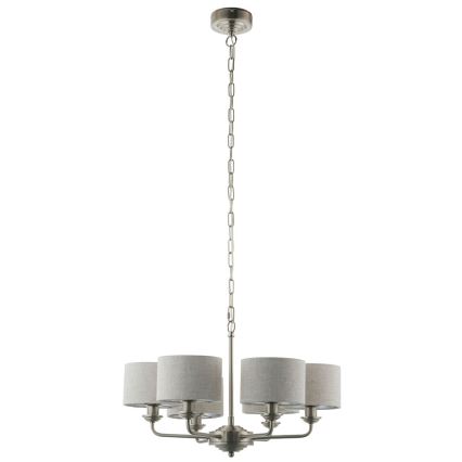 Endon 99151 - Luster na reťazi HIGHCLERE 6×E14/28W/230V sivá/matný chróm priemer 53 cm