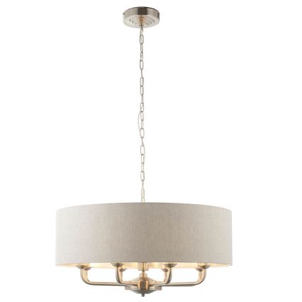 Endon 99152 - Luster na reťazi HIGHCLERE 8xE14/40W/230V šedá/matný chróm pr. 70 cm