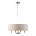 Endon 99152 - Luster na reťazi HIGHCLERE 8xE14/40W/230V šedá/matný chróm pr. 70 cm