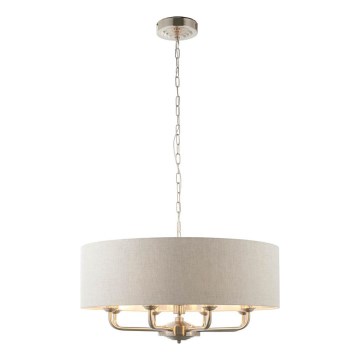 Endon 99152 - Luster na reťazi HIGHCLERE 8xE14/40W/230V šedá/matný chróm pr. 70 cm