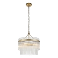 Endon 99167 - Luster na reťazi MARIETTA 3xE14/7W/230V mosadz/číra