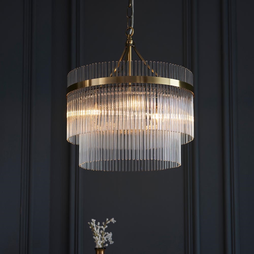 Endon 99167 - Luster na reťazi MARIETTA 3xE14/7W/230V mosadz/číra