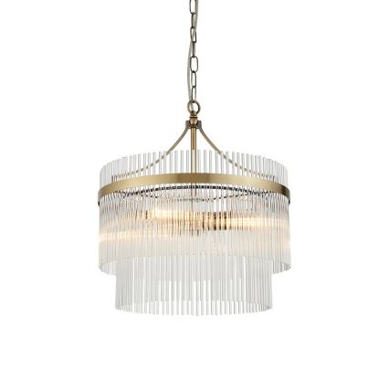 Endon 99167 - Luster na reťazi MARIETTA 3xE14/7W/230V mosadz/číra