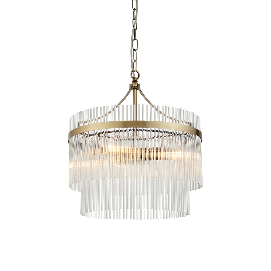 Endon 99167 - Luster na reťazi MARIETTA 3xE14/7W/230V mosadz/číra