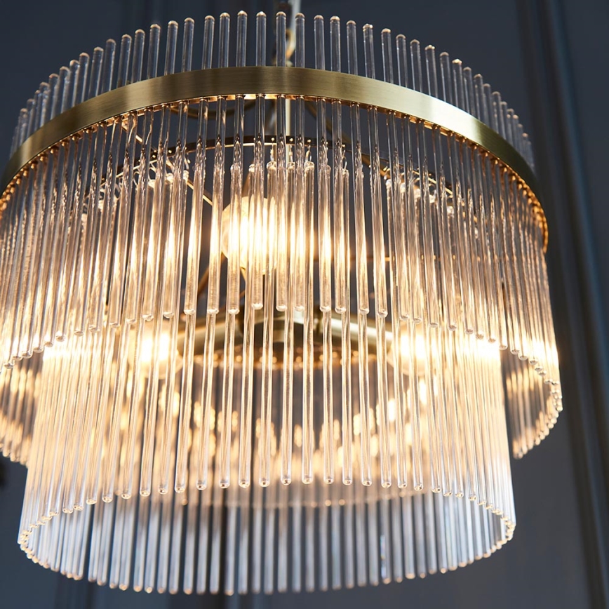 Endon 99167 - Luster na reťazi MARIETTA 3xE14/7W/230V mosadz/číra