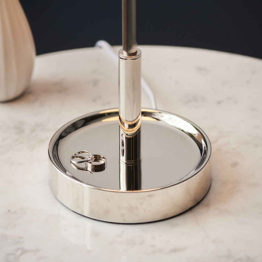 Endon 99596 - Stolná lampa 1xE27/10W/230V biela/lesklý chróm