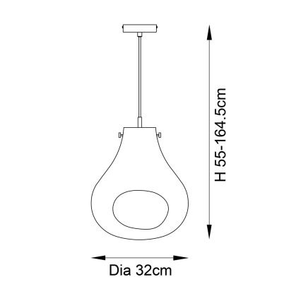 Endon 99788 - Luster na lanku EUROPA 1xE27/10W/230V dymovo čierna