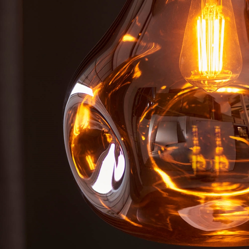 Endon 99790 - Luster na lanku EUROPA 1xE27/10W/230V dýmovo-hnedá