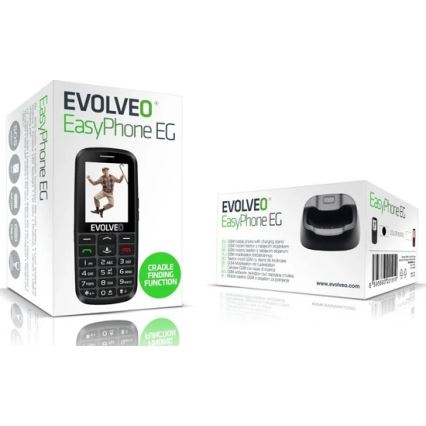 Evolveo - EasyPhone EG 2G mobilný telefón pre seniorov čierna