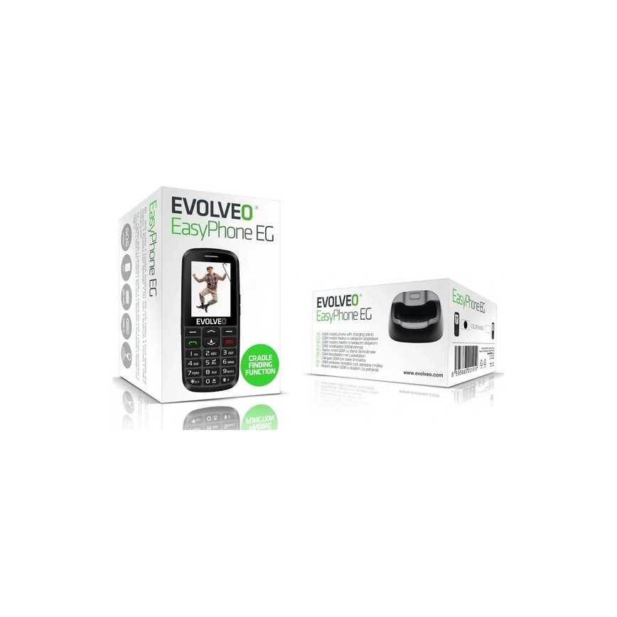 Evolveo - EasyPhone EG 2G mobilný telefón pre seniorov čierna