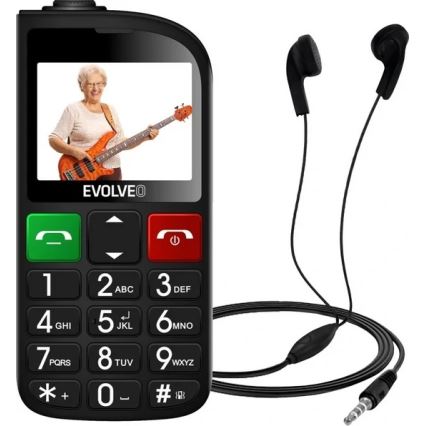 Evolveo - EasyPhone FL, mobilný telefón pre seniorov, čierny