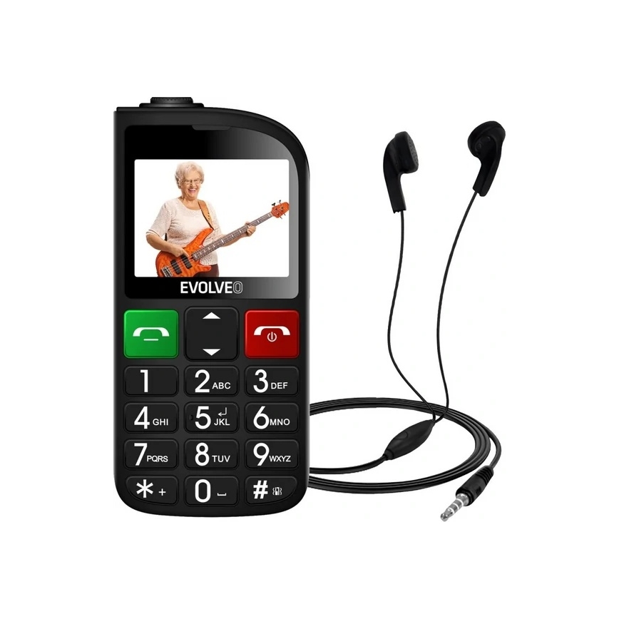 Evolveo - EasyPhone FL, mobilný telefón pre seniorov, čierny