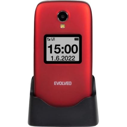 Evolveo - EasyPhone FS vyklápací mobilný telefón pre seniorov 2.8 červený