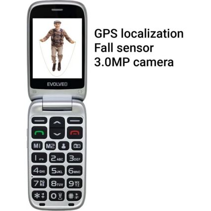 Evolveo - EasyPhone FS vyklápací mobilný telefón pre seniorov 2.8 červený