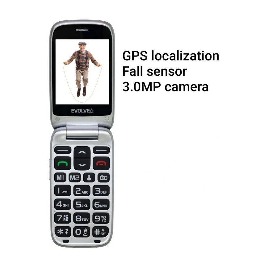 Evolveo - EasyPhone FS vyklápací mobilný telefón pre seniorov 2.8 červený