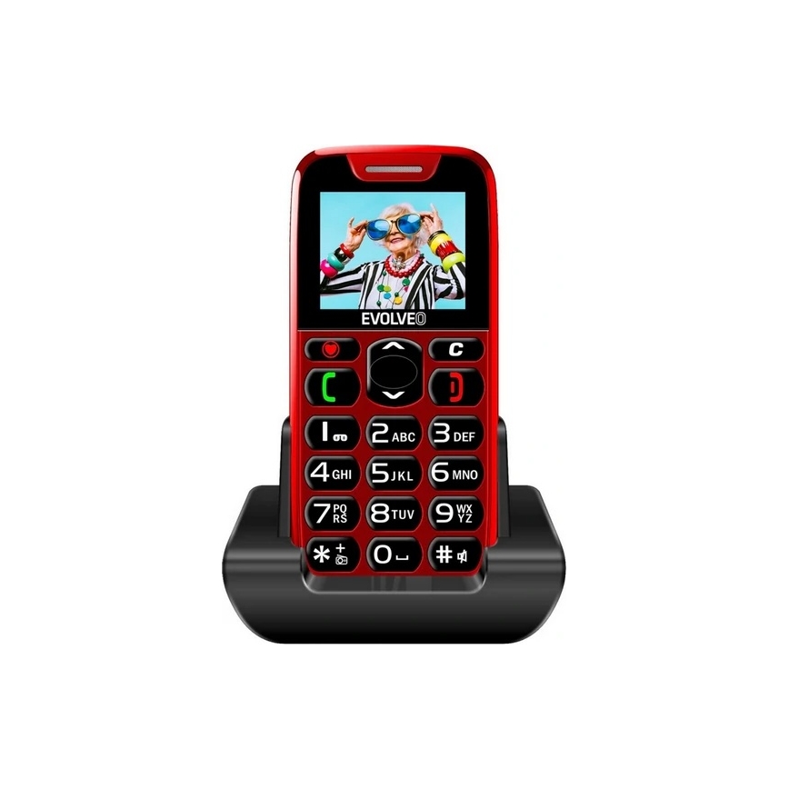 Evolveo - EasyPhone, mobilný telefón pre seniorov, červený