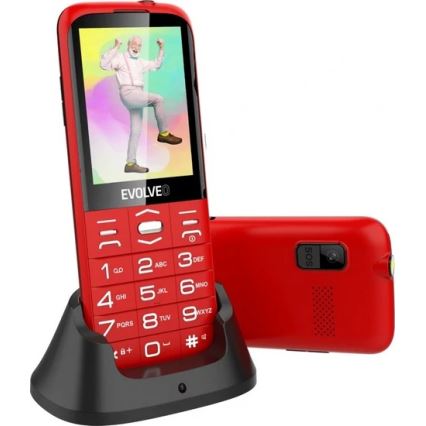 Evolveo - EasyPhone XO mobilný telefón pre seniorov červená