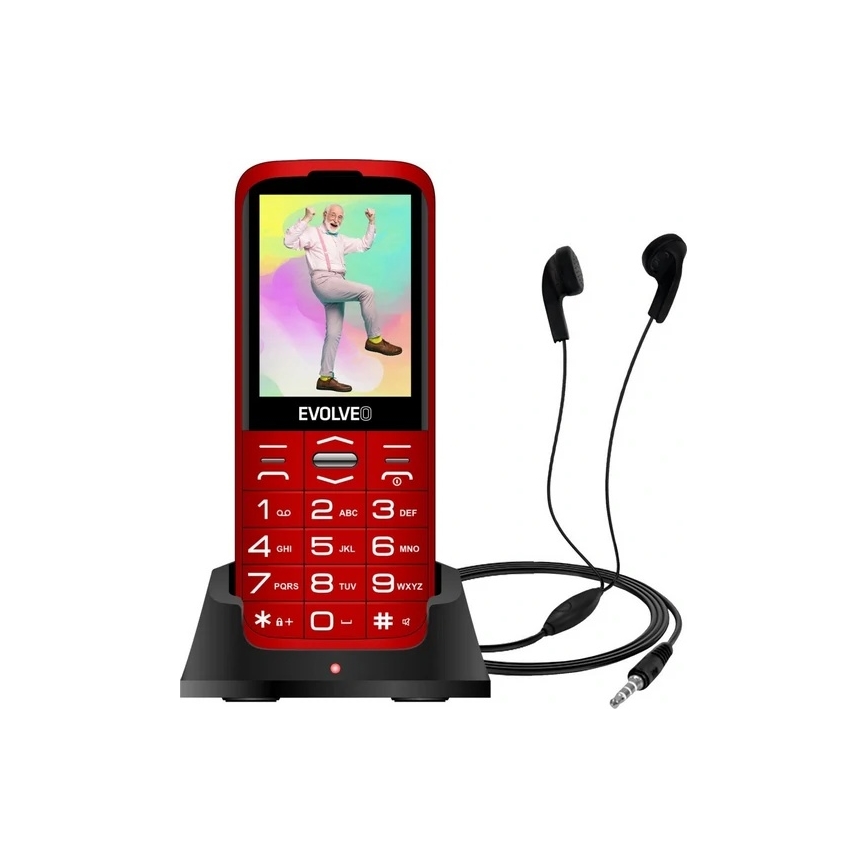 Evolveo - EasyPhone XO mobilný telefón pre seniorov červená