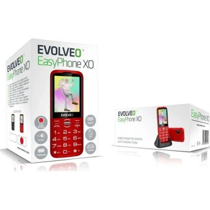 Evolveo - EasyPhone XO mobilný telefón pre seniorov červená