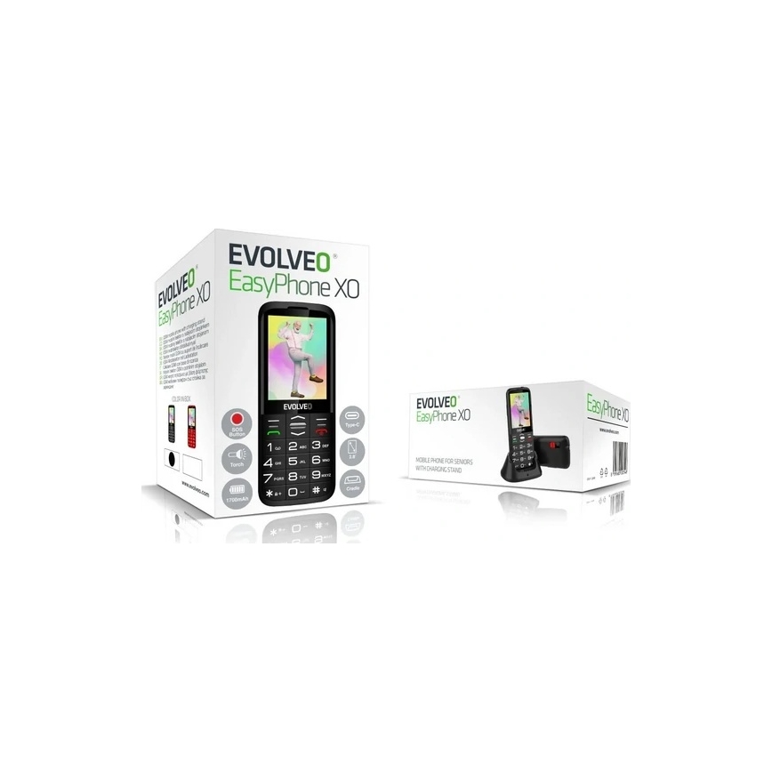Evolveo - EasyPhone XO mobilný telefón pre seniorov čierna