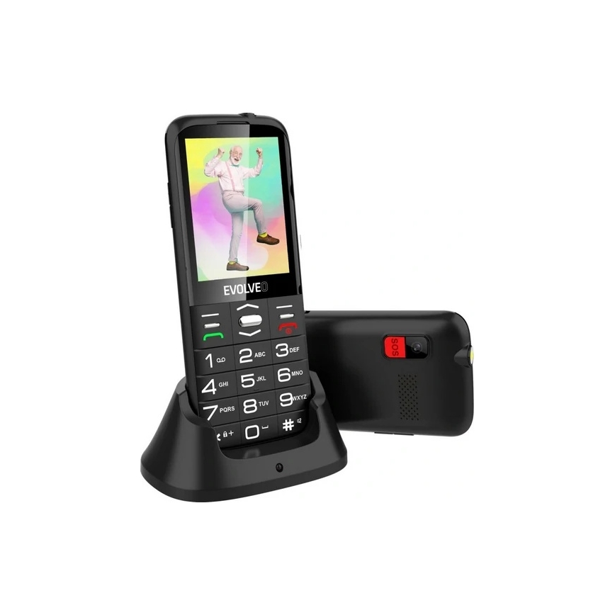 Evolveo - EasyPhone XO, mobilný telefón pre seniorov, čierny