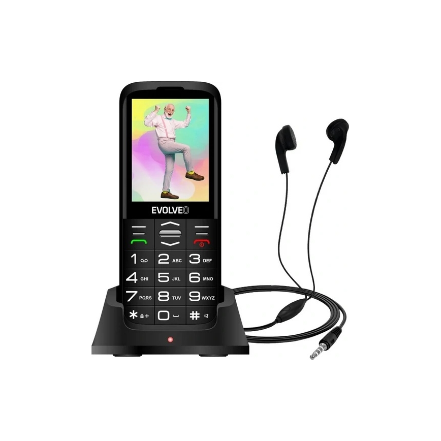 Evolveo - EasyPhone XO, mobilný telefón pre seniorov, čierny