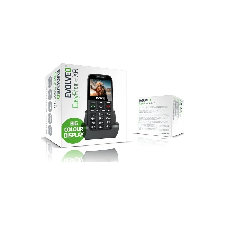 Evolveo - EasyPhone XR 2G mobilný telefón pre seniorov čierna