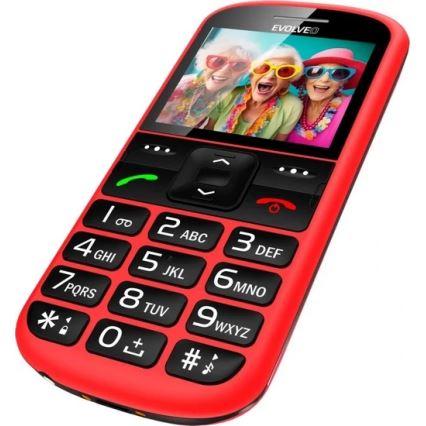 Evolveo - EasyPhone XS, mobilný telefón pre seniorov červená
