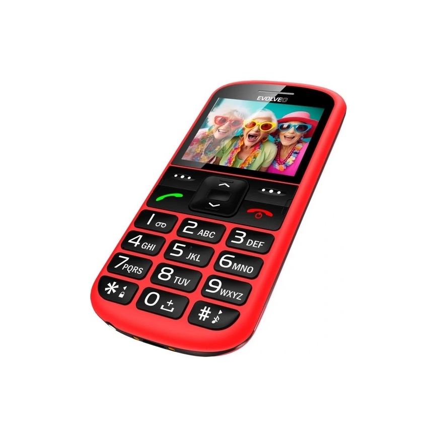 Evolveo - EasyPhone XS, mobilný telefón pre seniorov, červený