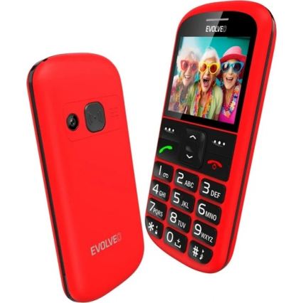 Evolveo - EasyPhone XS, mobilný telefón pre seniorov, červený