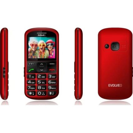 Evolveo - EasyPhone XS, mobilný telefón pre seniorov, červený