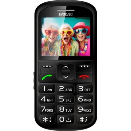 Evolveo - EasyPhone XS, mobilný telefón pre seniorov, čierny