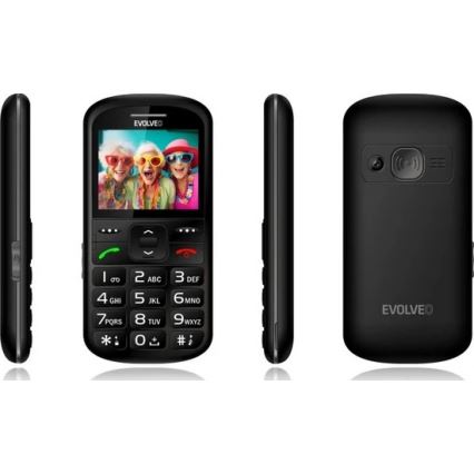 Evolveo - EasyPhone XS, mobilný telefón pre seniorov, čierny