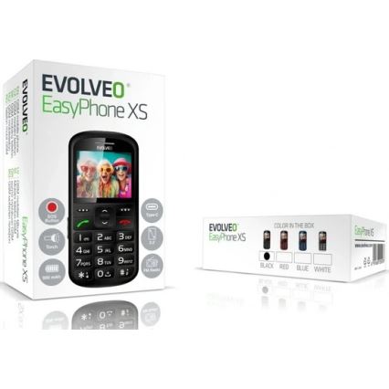 Evolveo - EasyPhone XS, mobilný telefón pre seniorov, čierny