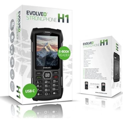 Evolveo - StrongPhone H1 vodotesný Dual SIM telefón čierna/strieborná