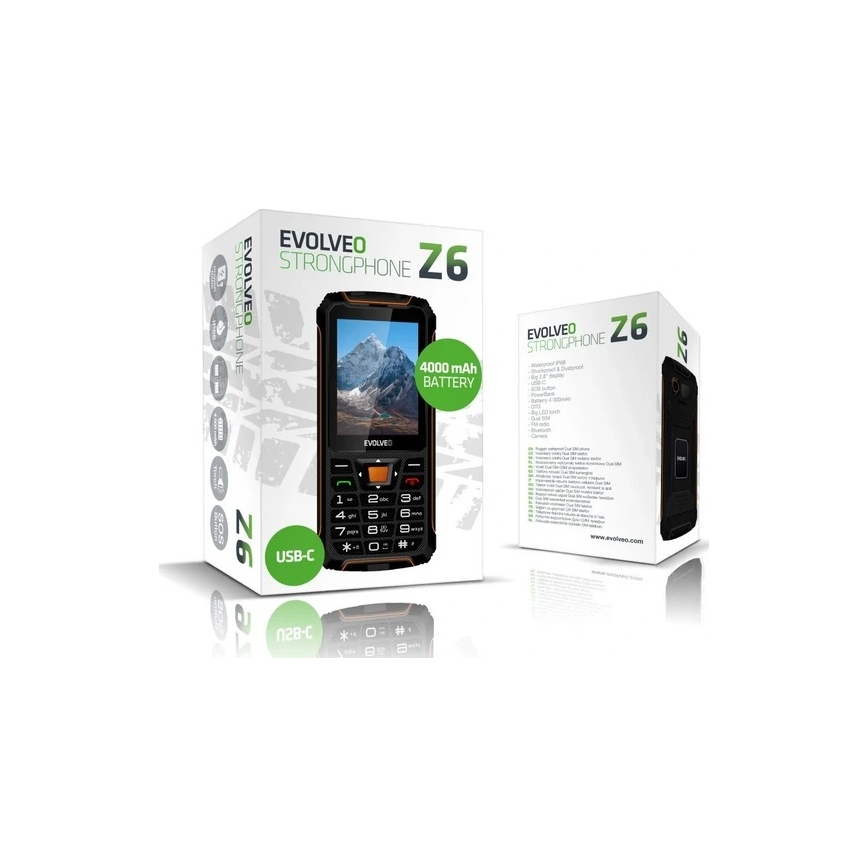 Evolveo - StrongPhone H1, vodotesný Dual SIM telefón, čierno-strieborný