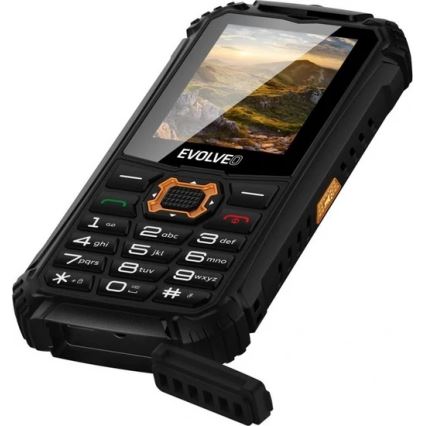 Evolveo - StrongPhone Q1, vodotesný Dual SIM telefón čierna/oranžová